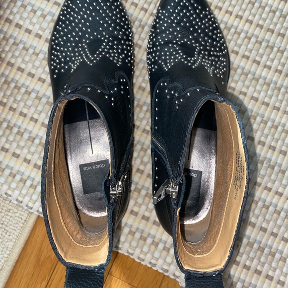 Leather studded ankle booties - Picture 6 of 7